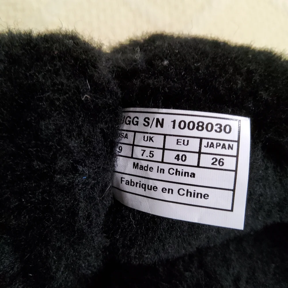 UGG Katia Waterproof Tall Black Shearling Suede Boots Size 9